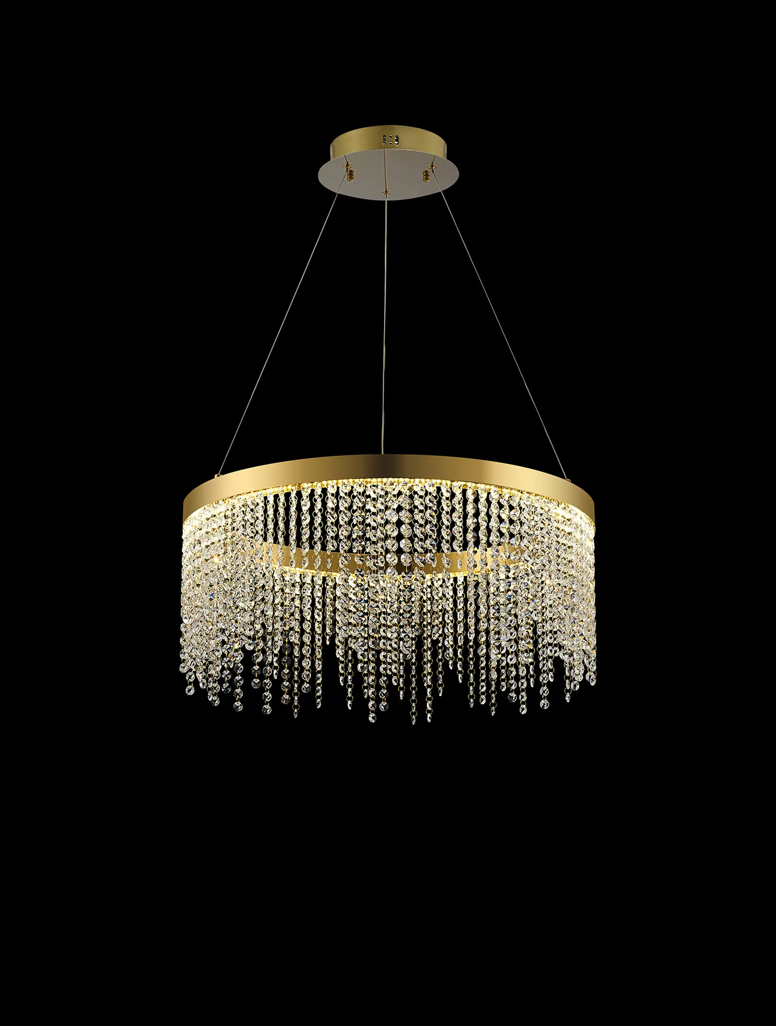 IL32871  Bano Round Dimmable Pendant 29W LED French Gold